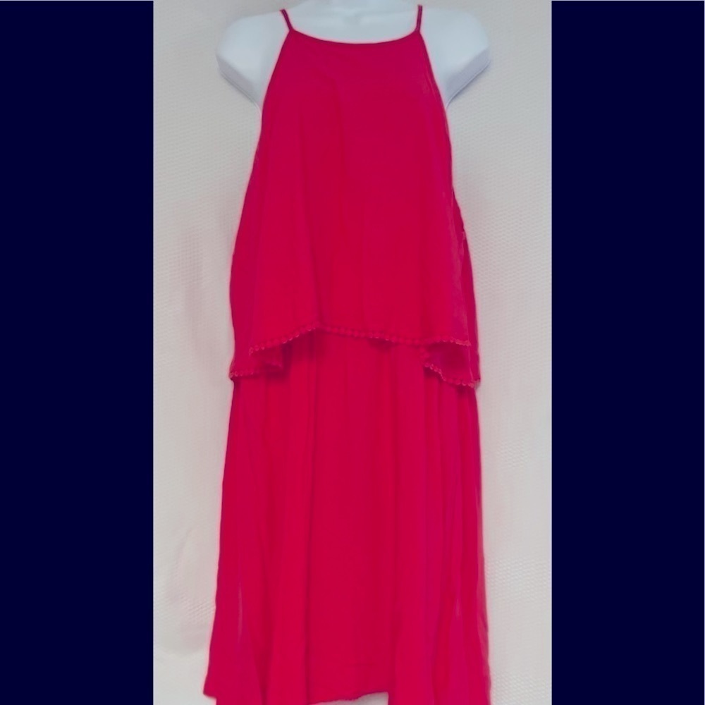 Red Halter Layered Maxi Dress - Women's